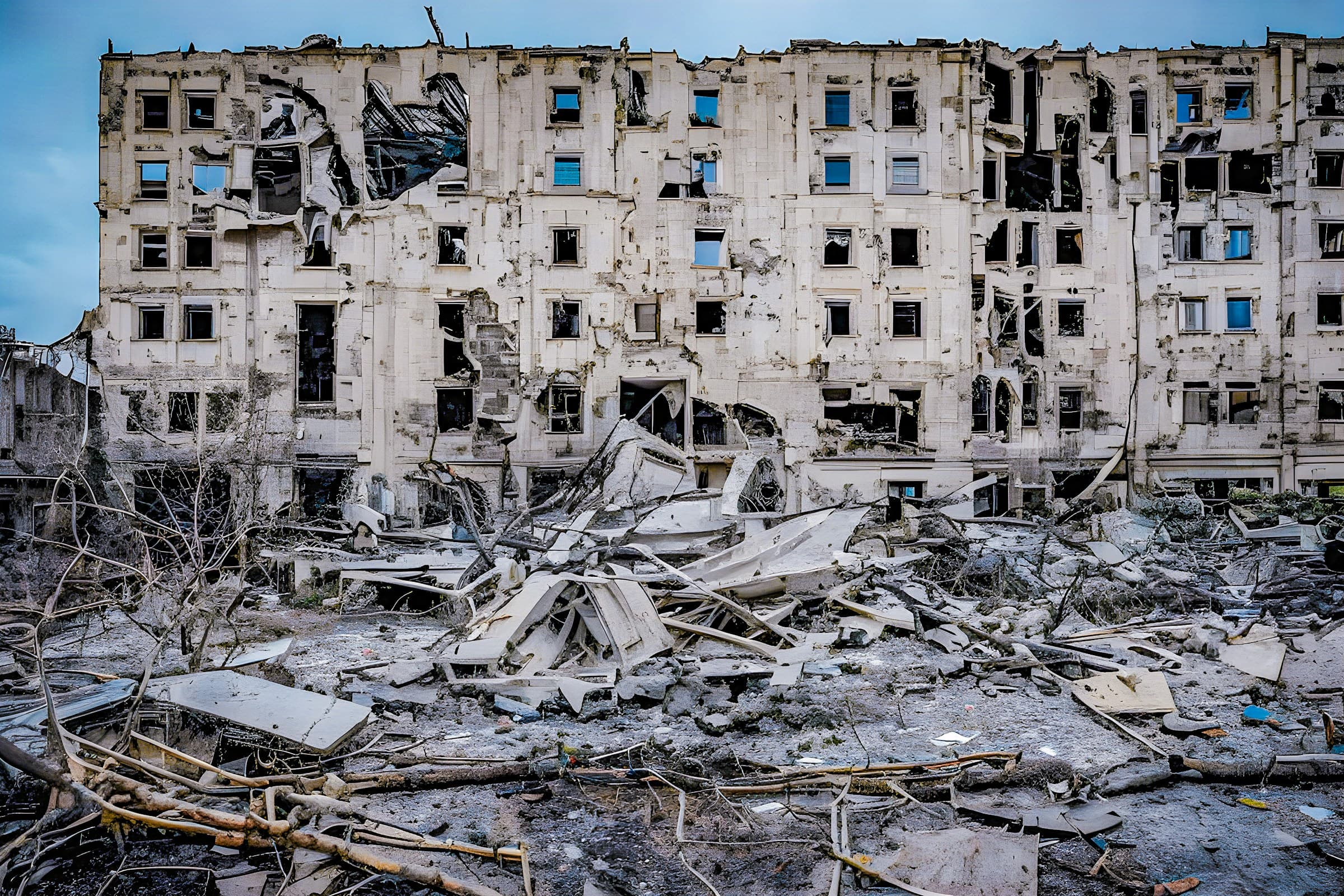 Residential apartment block in Ukraine destroyed by Russian strike